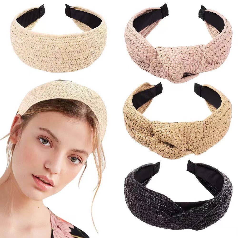 Dipped Shop - Wholesale Fashion Headband - Women's - Knotted Braided Wide Simple Headband DPJH143
