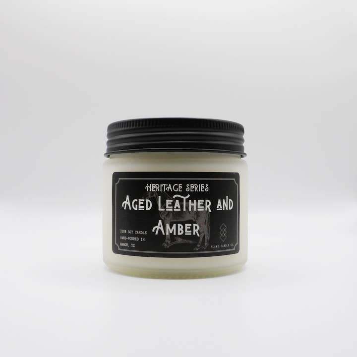 Flame Candle Company - Wholesale Jar/Filled Candle - Aged Leather + Amber2