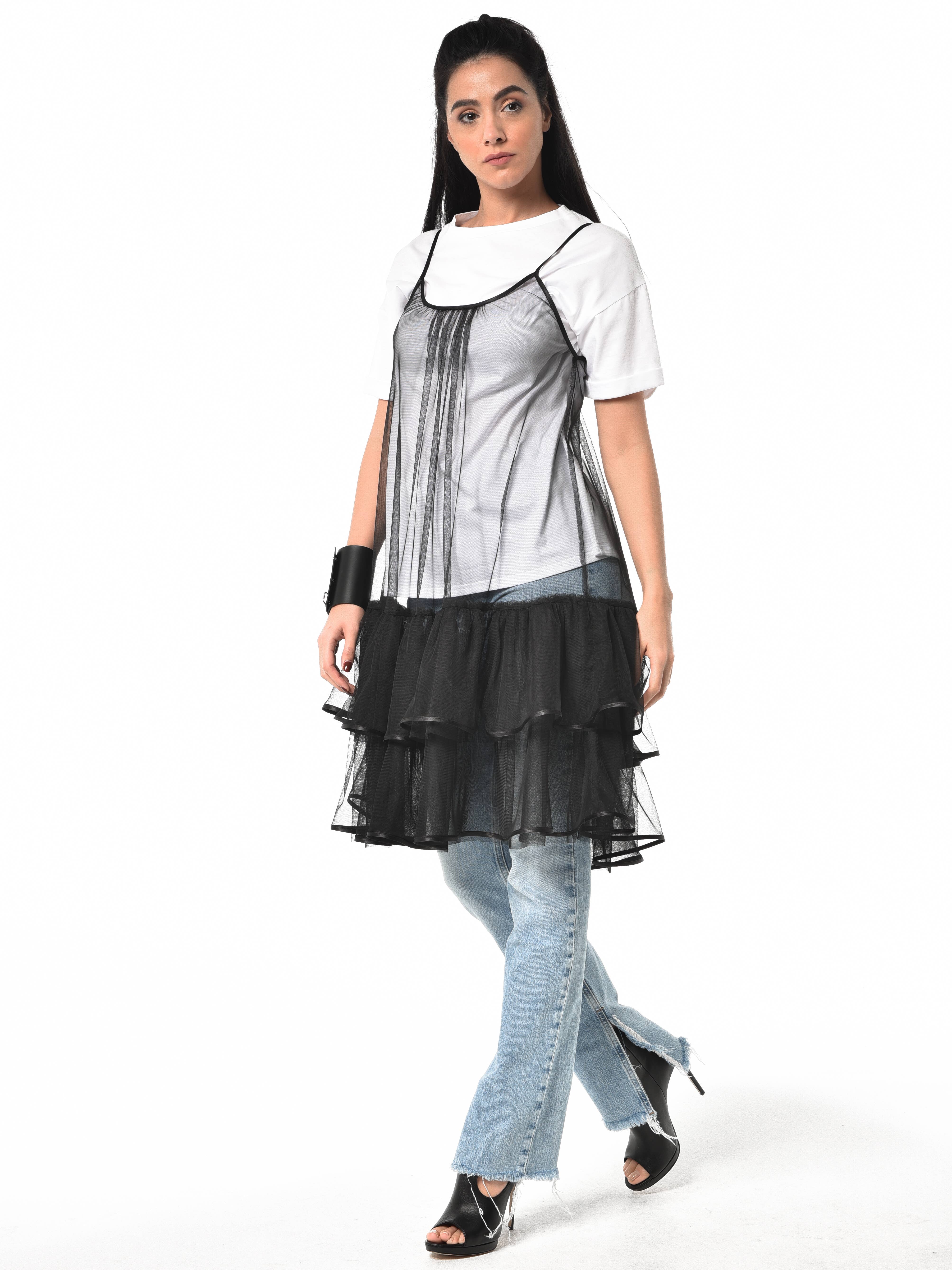 Metamorphoza - Wholesale Dress - Women's - Black See Through Tunic Dress4