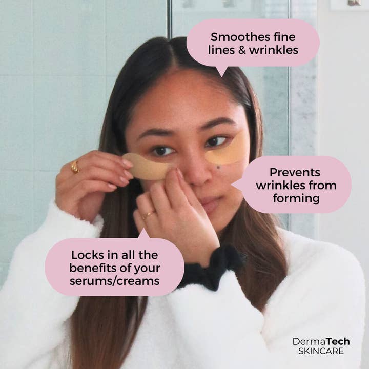 DermaTech Skincare – Máscara de tratamento ocular por atacado – Patches Reutilizáveis para Olhos em Rosa Brilhante3