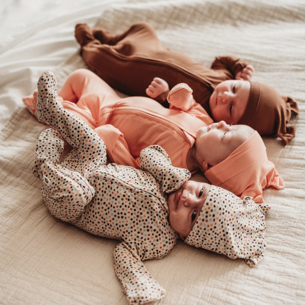 Dappled Dot Bamboo Baby Romper 2 Piece Set for wholesale on Faire7