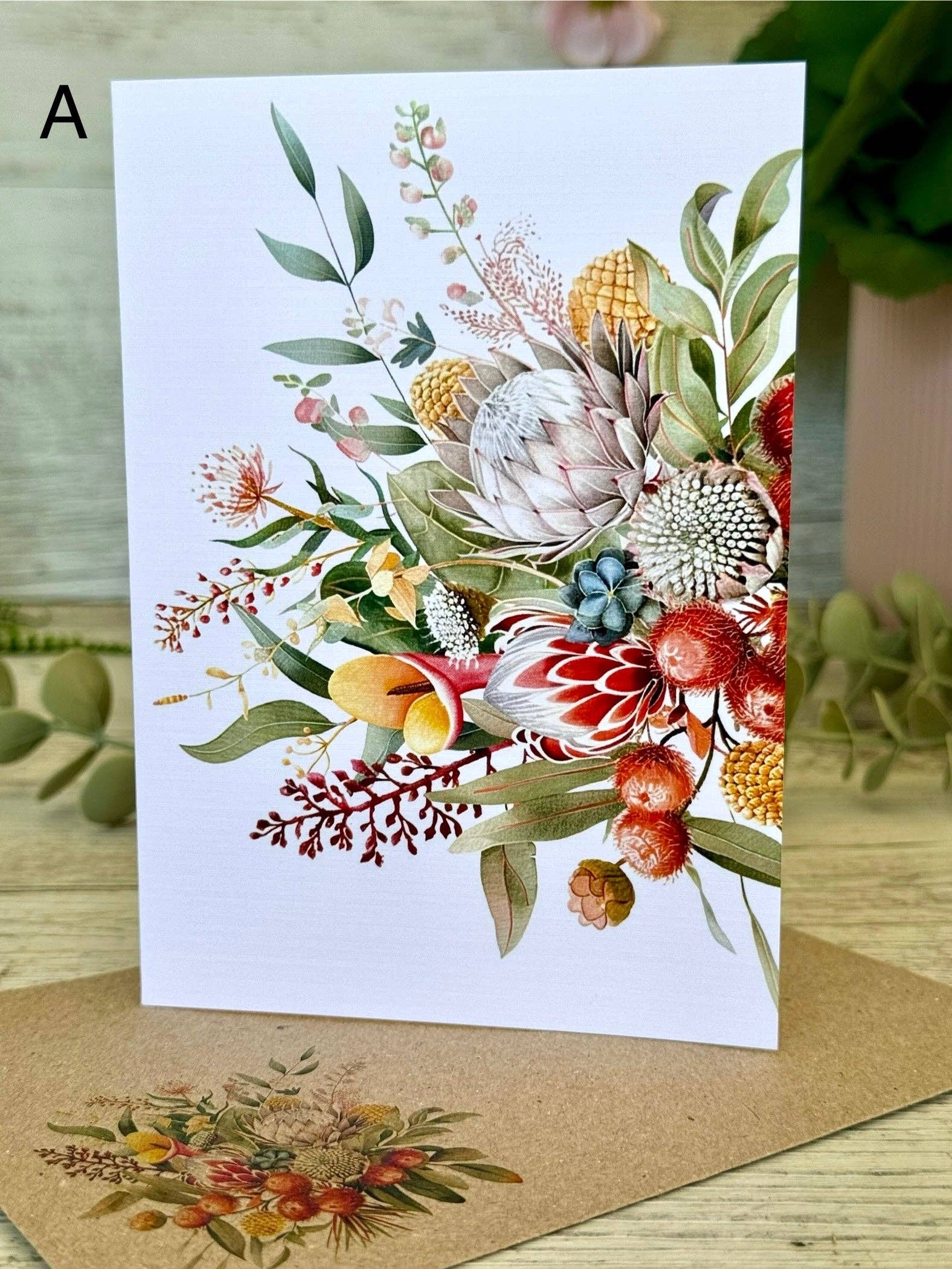 Scattered Seed Co - Vente Assortiments de papeterie/cartes - FLORAISON AUSTRALIENNE (ensemble 1) Ensemble de 5 cartes vierges2