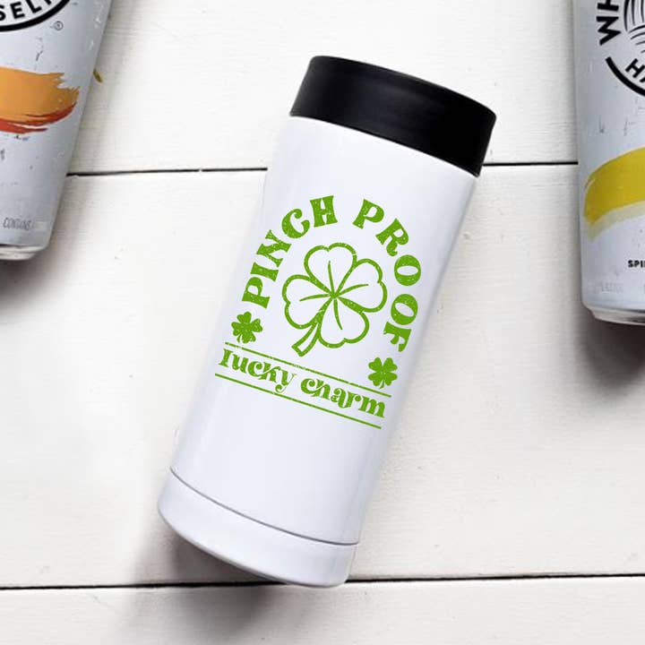 PINCH PROOF LUCKY CHARM - Tall Can Cooler SAINT PATRICKS DAY voor wholesale door From Us To You Co. Handmade Goods