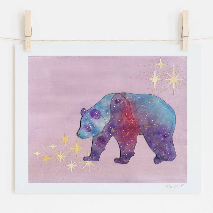 Stampa costellazione di panda per la vendita all'ingrosso da parte di Sadly Harmless Illustration