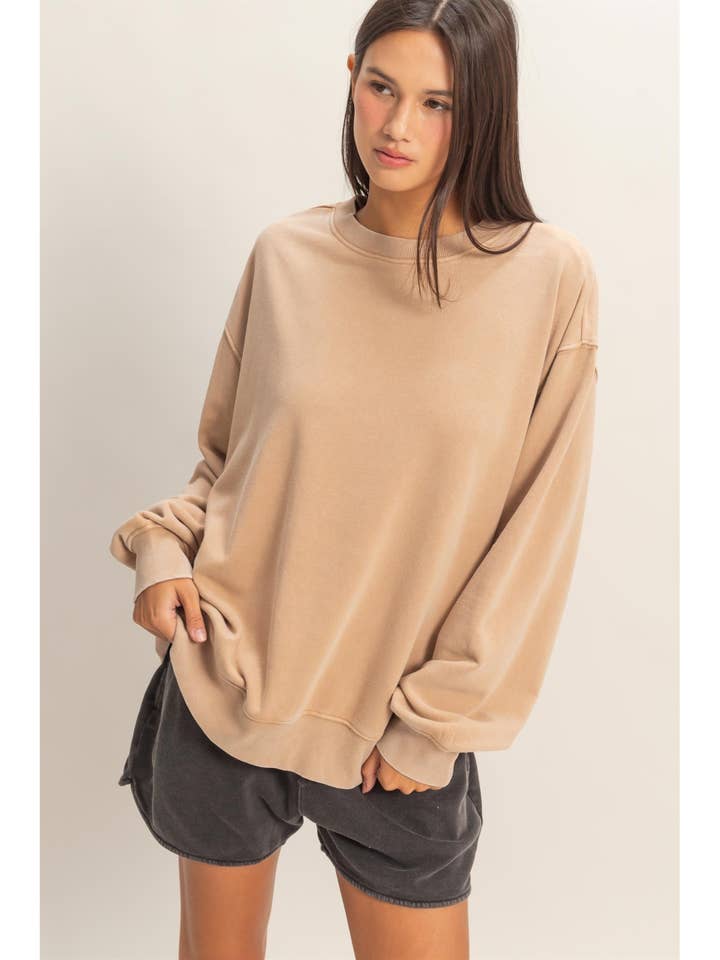 Mineral Washed Crew Neck Sweatshirt for wholesale by HYFVE