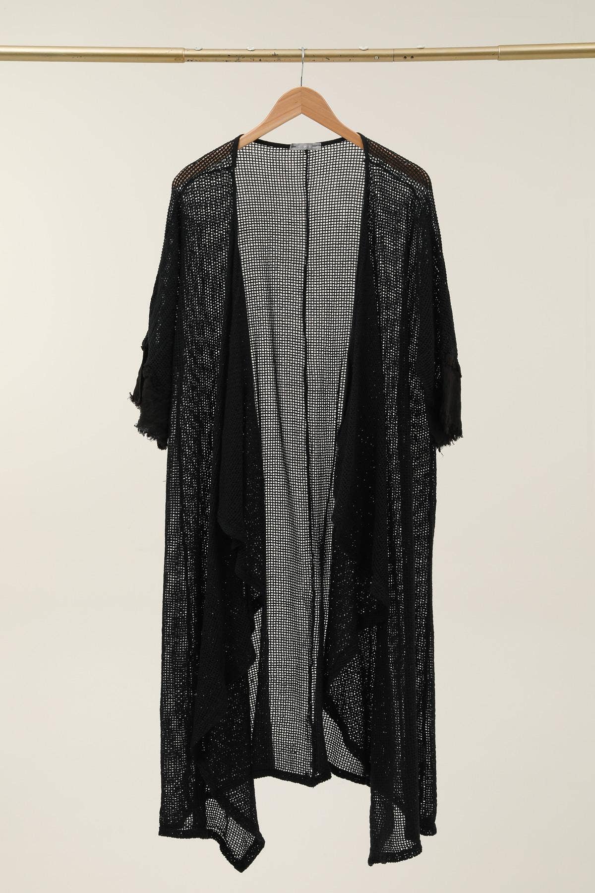 LÉA & LUC - Wholesale Vest - Dames - Opengewerkt vest van 100% katoen met 100% linnen mouwen REF. 608650