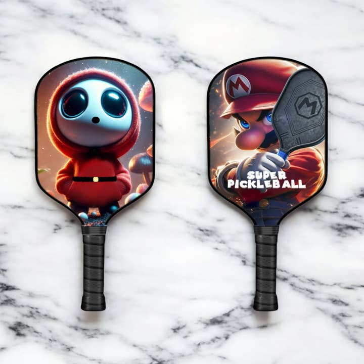 Shy Guy - Les Frères Mario - Raquette de pickleball pour la vente par The Mad Pickler