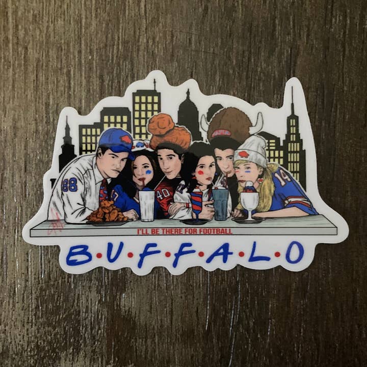 Vrienden Buffalo Bills 3in Sticker voor wholesale door Christmas All Over