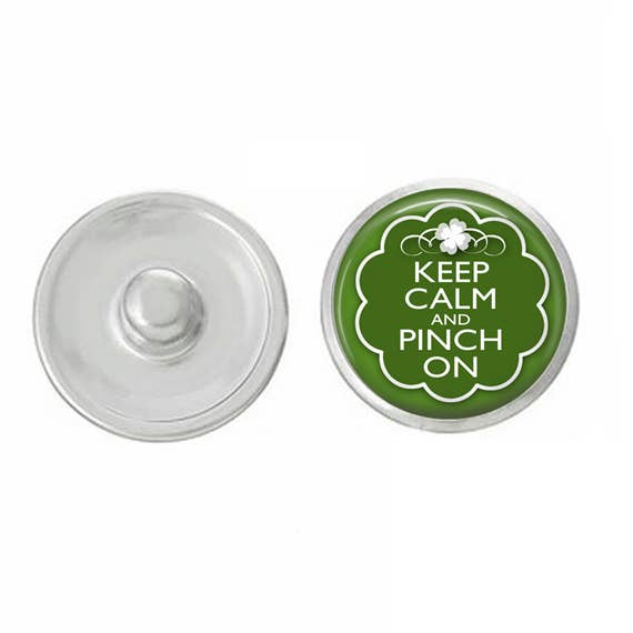 Saint Patricks Day Keep Calm and Pinch On Snap for Jewelry for wholesale by Say It in A Snap Jewelry