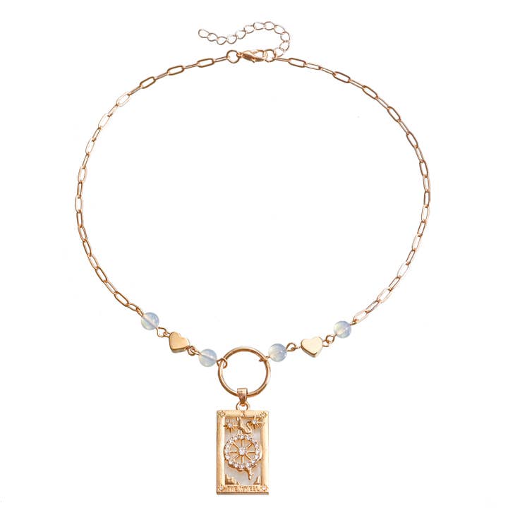 Gemscape UK - Vente Colliers à pendentif - Collier Perlé à Motif Tarot avec Cristal - Bijou Tendance8