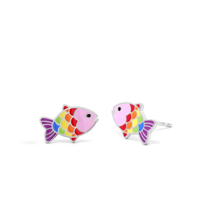 Rainbow Fish Studs (EA 317MLT) for wholesale by Boma Jewelry