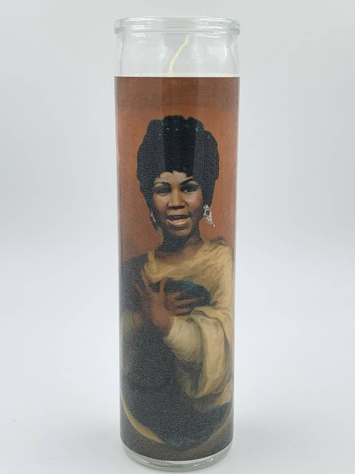 Aretha Franklin Candle for wholesale by Rustbelt Cooperative