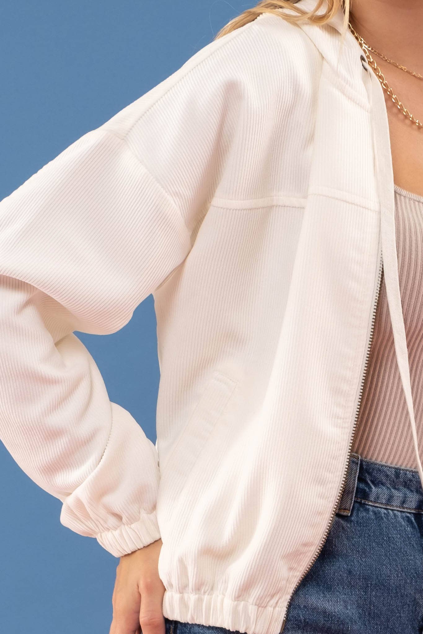 Blu Pepper – Blusão - Mulher por atacado – CASACO DE VELUDO COM ZÍPER21