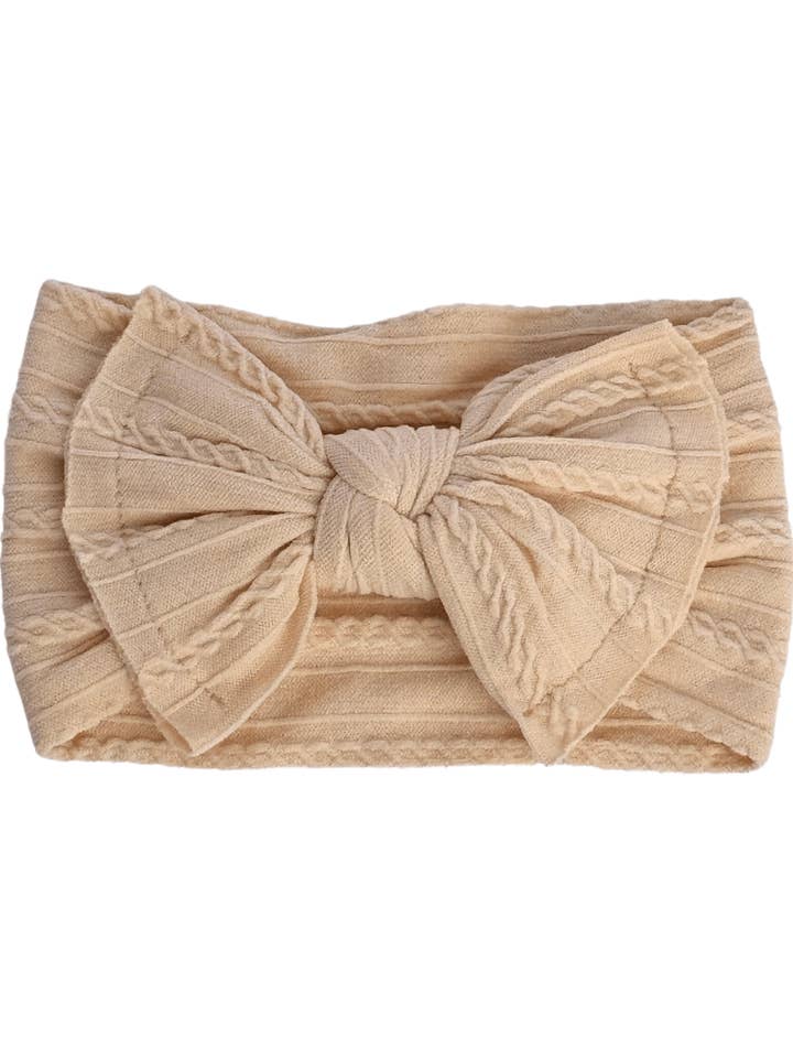 Solid Knit Nylon Headband - Cream for wholesale by Bailey's Blossoms