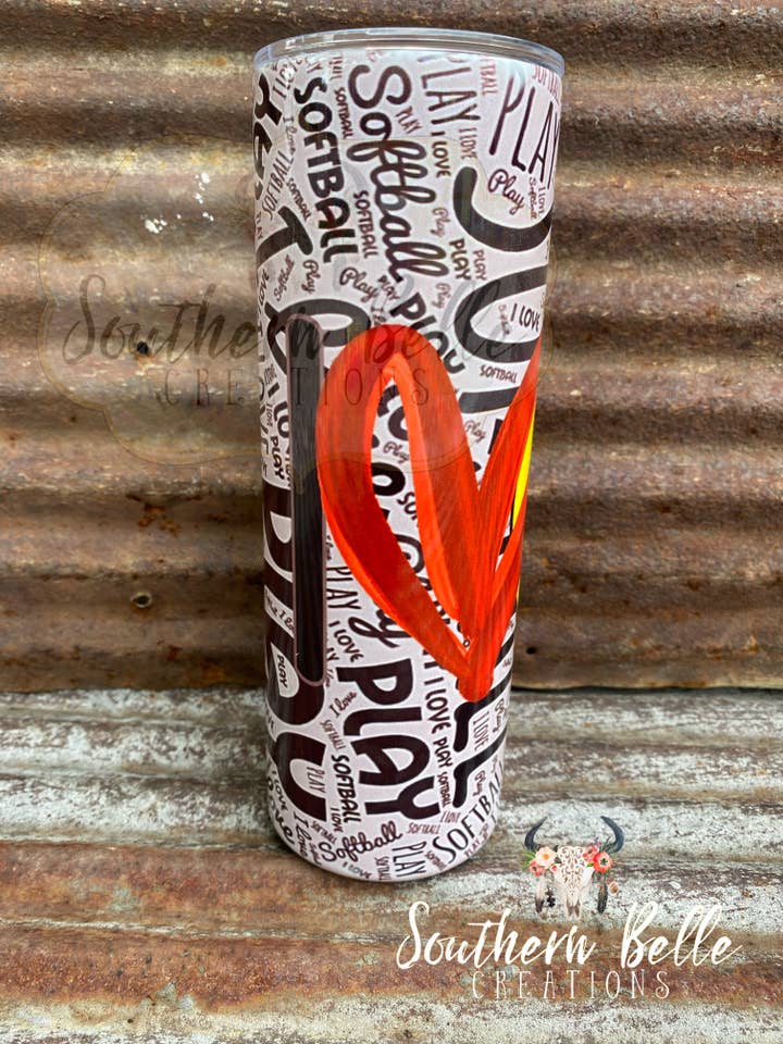 Ich liebe Softballbecher für den Großhandel von Southern Belle Creations