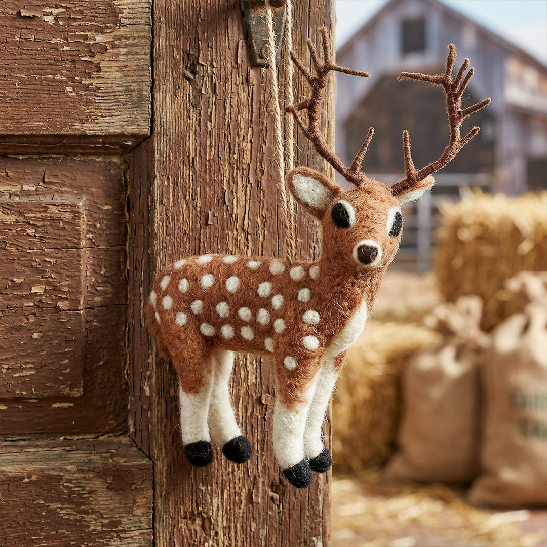 Felt So Good - Wholesale Ornament - Handgemaakte vilten hert hangdecoratie, biologisch afbreekbaar4