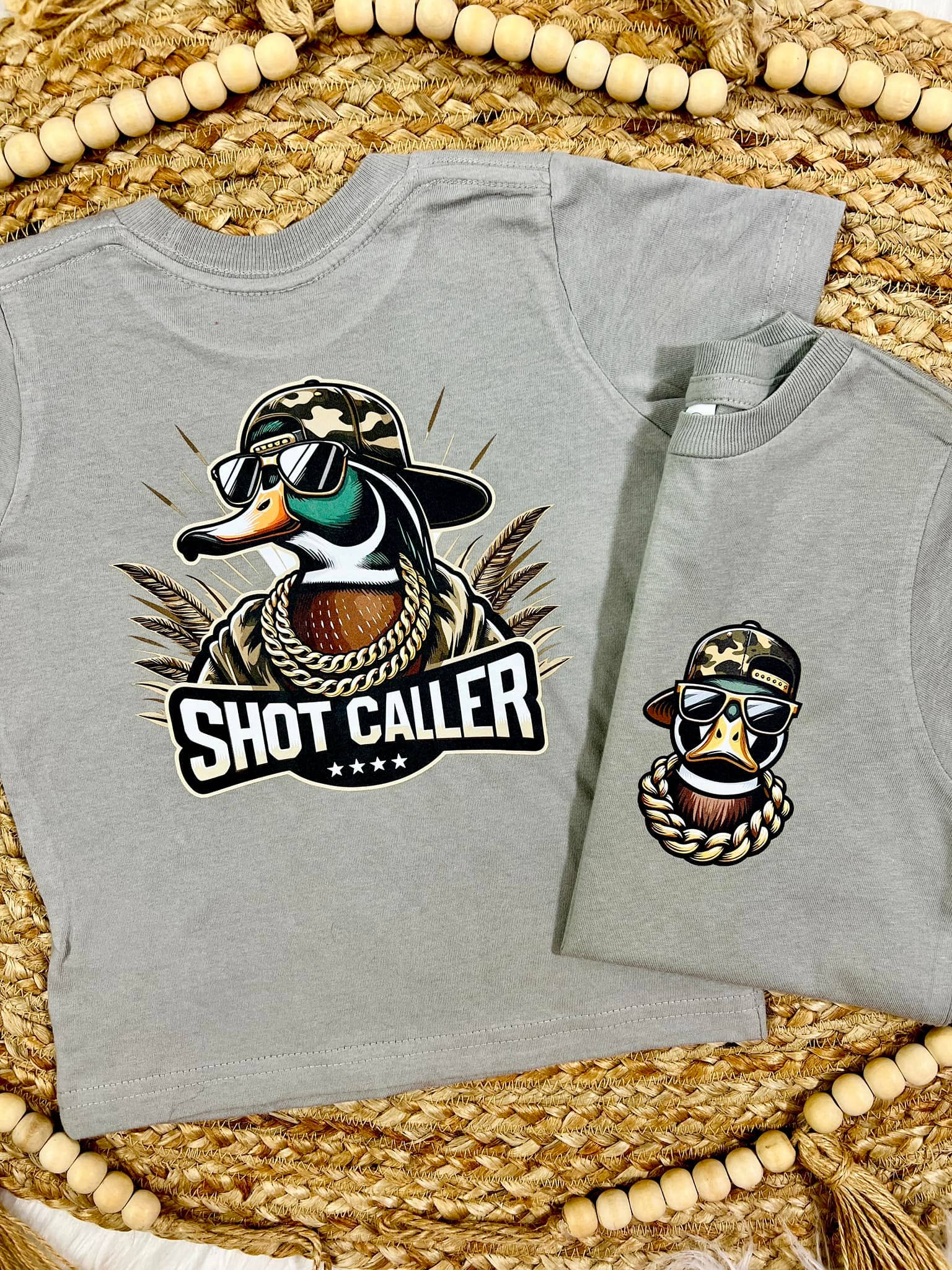 Wholesale Youth Shot Caller Wood Duck Front And Back Tee for your