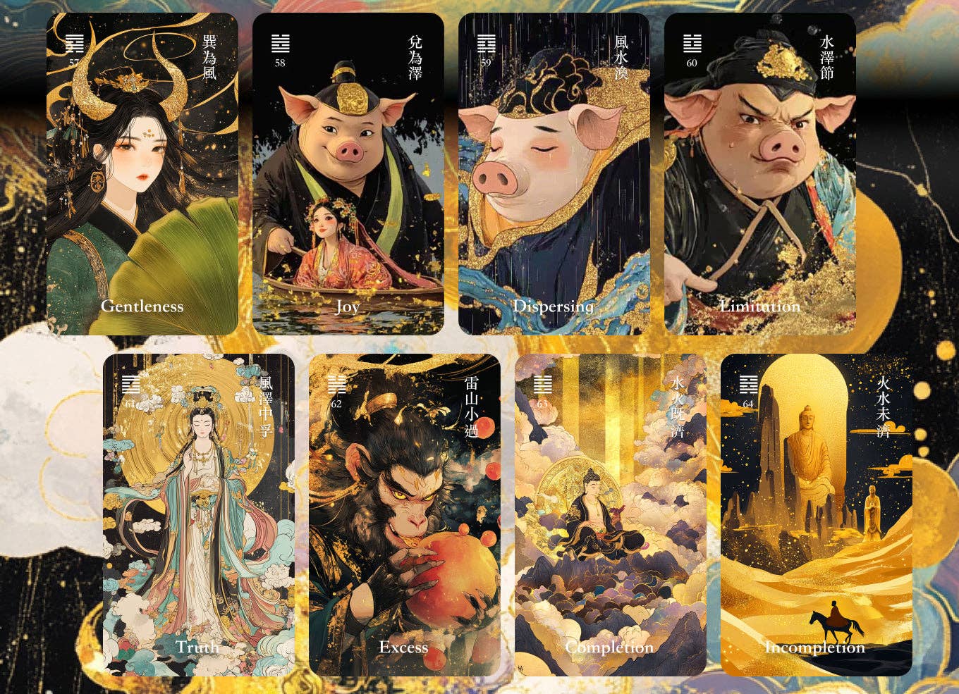 Vermilion Collection - Wholesale Tarot Cards - I-Ching Oracle Wukong Edition15
