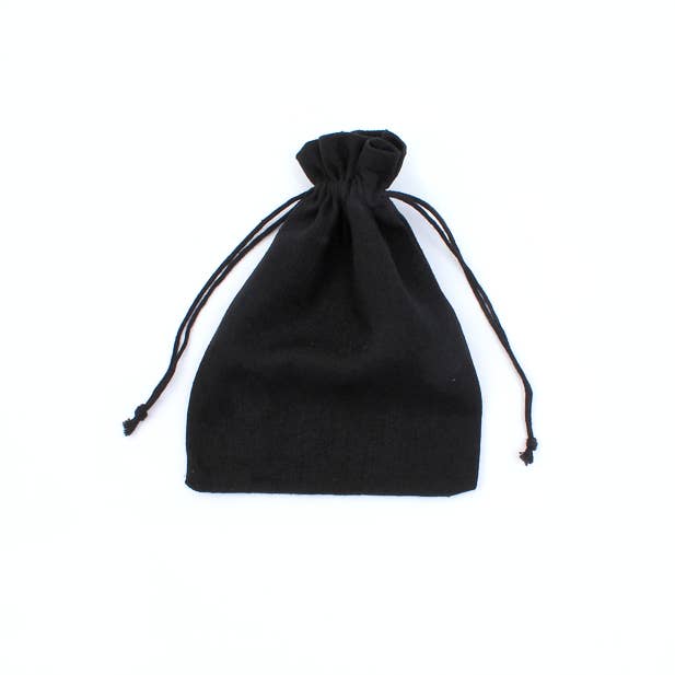 Inca UK - Wholesale Gift bag - Black Cotton Rich Drawstring Bag. Size: 19x14cm