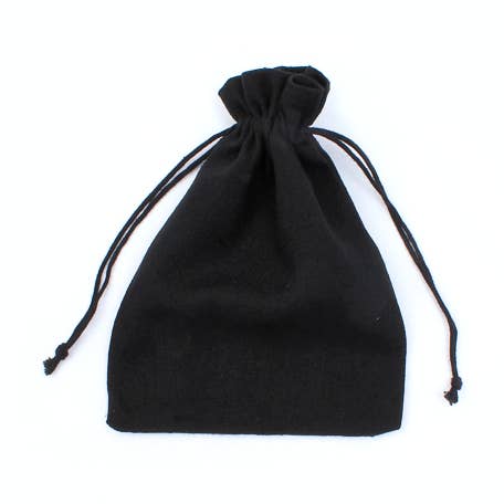 Inca UK - Wholesale Gift bag - Black Cotton Rich Drawstring Bag. Size: 19x14cm0