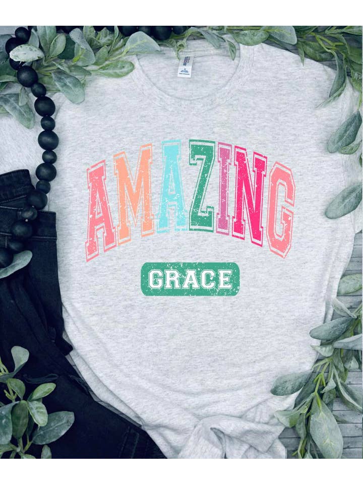 Jerzee Ash Grey Amazing Grace (T-Shirt Mock-Up) for wholesale on Faire