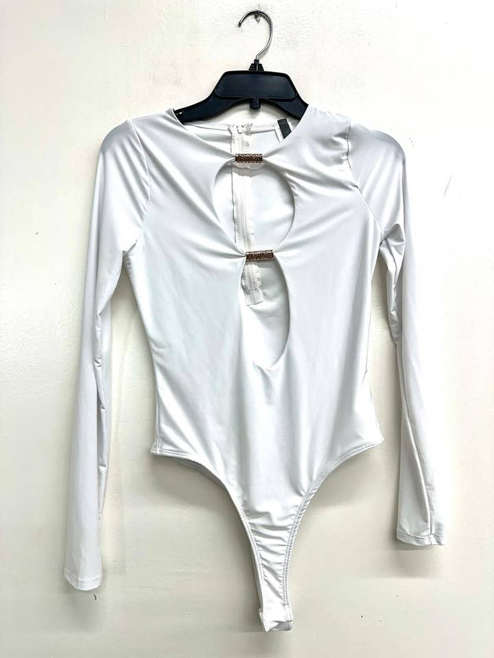 Uptown Apparel - Wholesale Bodysuit - Women's - J8092 VENECIA DOUBLE LINED BODYSUIT WITH CUT OUTS, METAL9