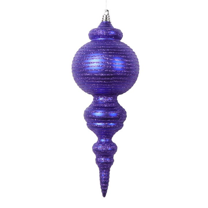 Vickerman 10" Matte Purple Finial Ornament, 2 per bag. for wholesale by Vickerman
