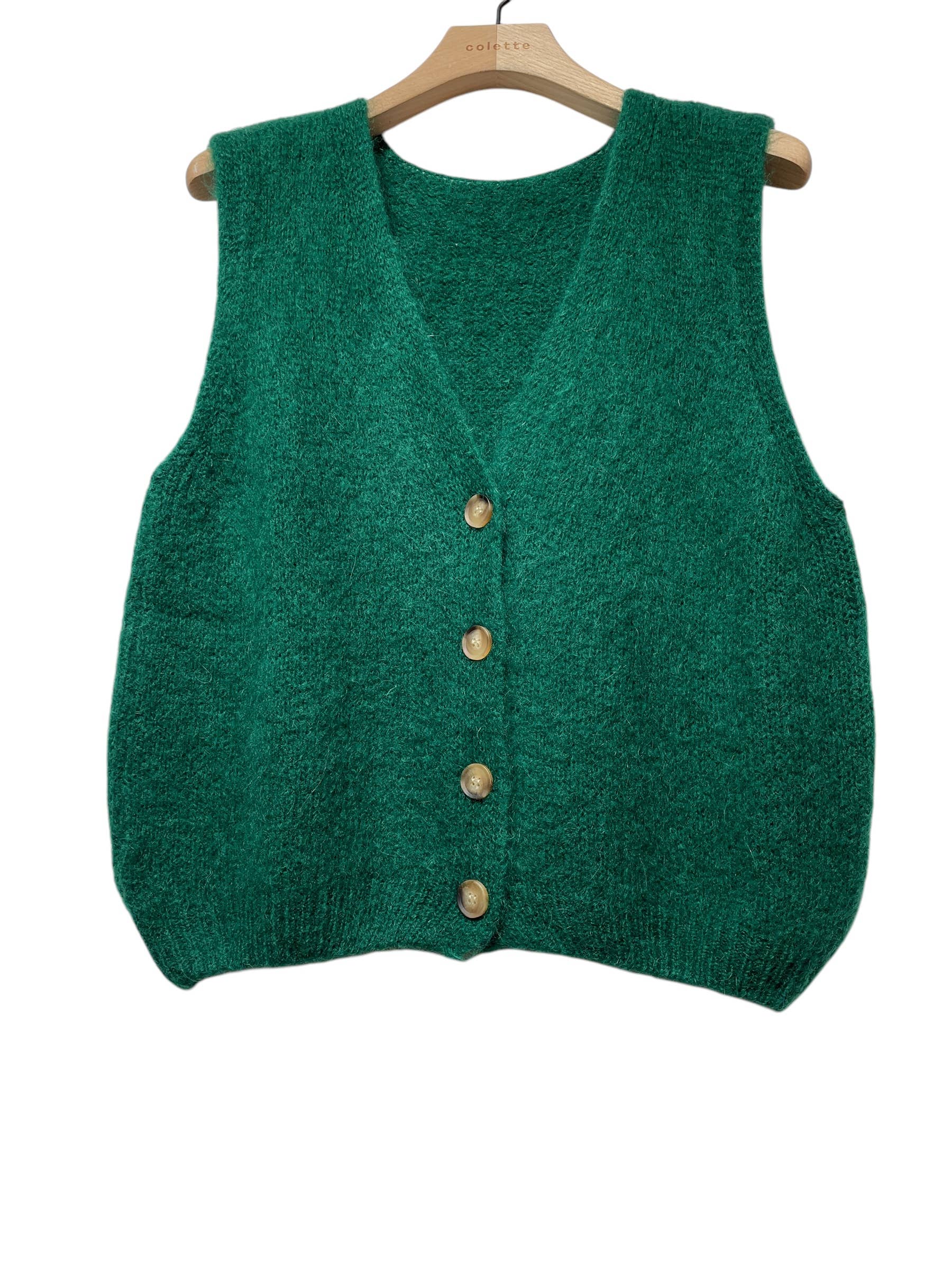 LINEN & COTTON HOUSE - Wholesale Sweater Vest - Women's - Sleeveless sweater with buttons 507115
