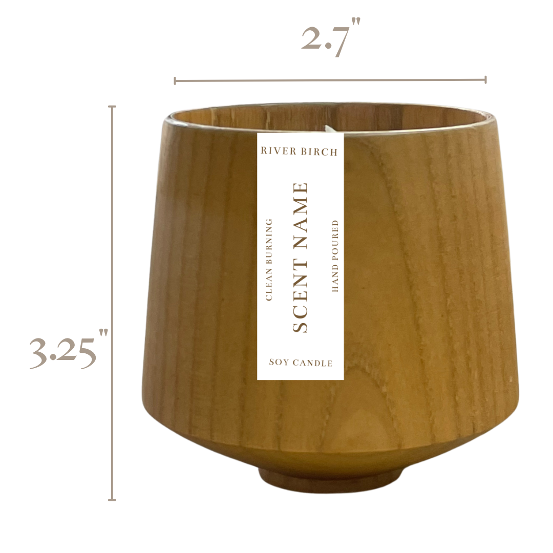 River Birch Candles - Vendita all'ingrosso Candela in vasetto - Barattolo di legno chiaro da 7,5 once - Etichetta privata per candele di soia - Senza marchio3
