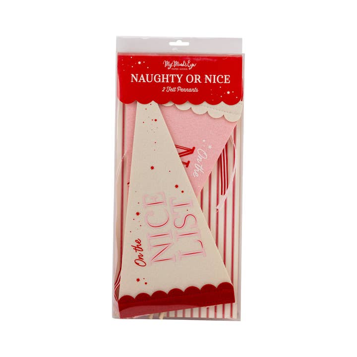 PLHB169 - Naughty Nice Felt Pennant Banners for wholesale by My Mind’s Eye