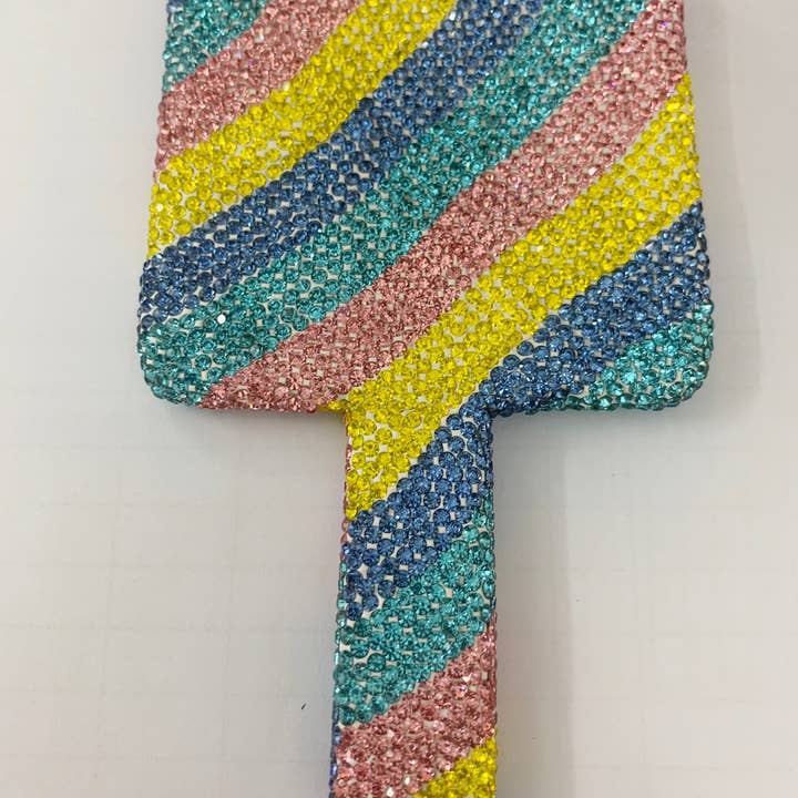 Ole - Wholesale Compact mirror - Square Ceramic Rhinestone Hand Mirror M043015