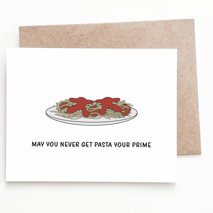 Carte d'anniversaire pour pâtes pour la vente par Nine Two Design