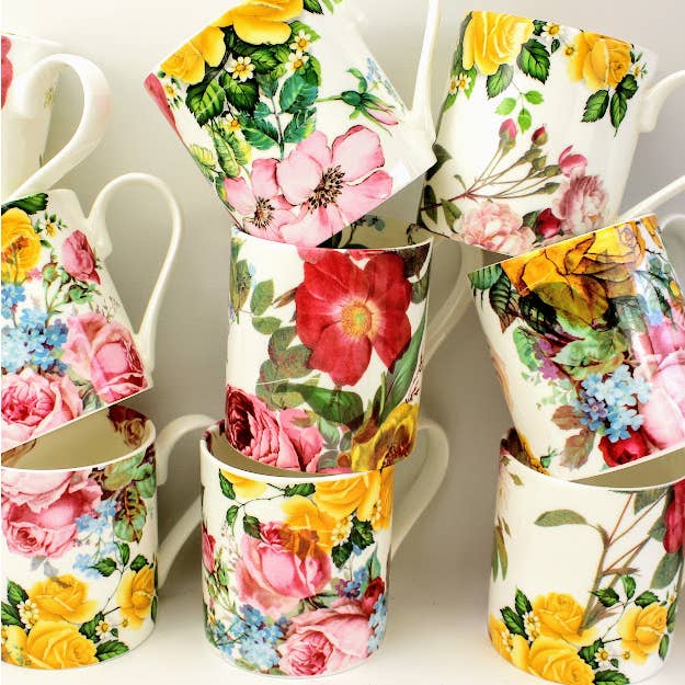 Rosie Posie Bone China Mug for wholesale by Rob Turner THE ART OF TABLEWARE
