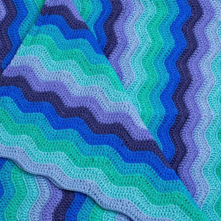 Ocean Blue Crochet Baby Blanket for wholesale by OB Designs