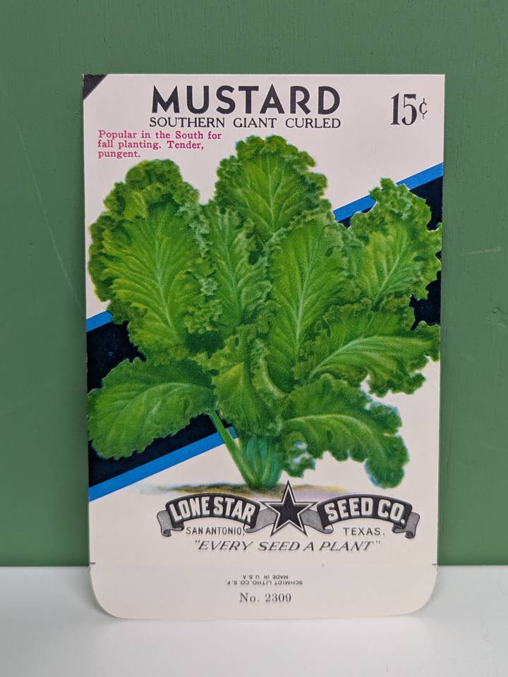 Senfkohl leere Saatgutpackung für den Großhandel von vintagegoodies