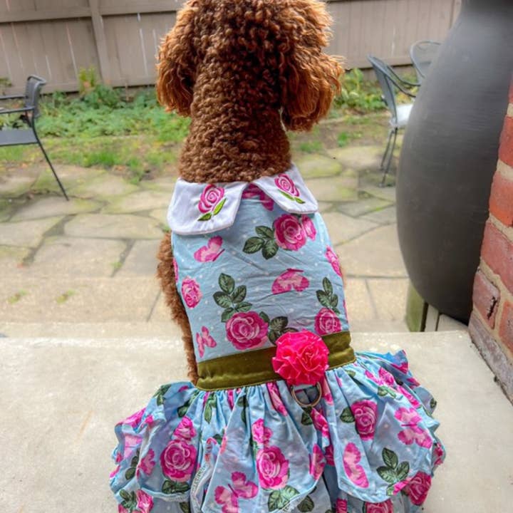 Doggie Design - Wholesale Pet Dress - Dog - Pink Rose Dog Harness Dress w/ Matching Leash4