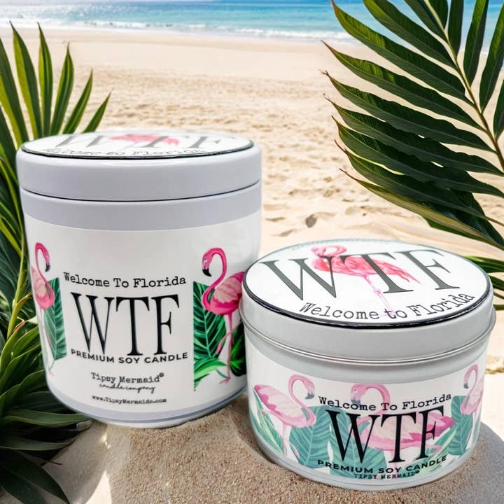 Tipsy Mermaid® – wholesale Jar/filled candle – WTF, Welcome to Florida! Premium Soy Can3