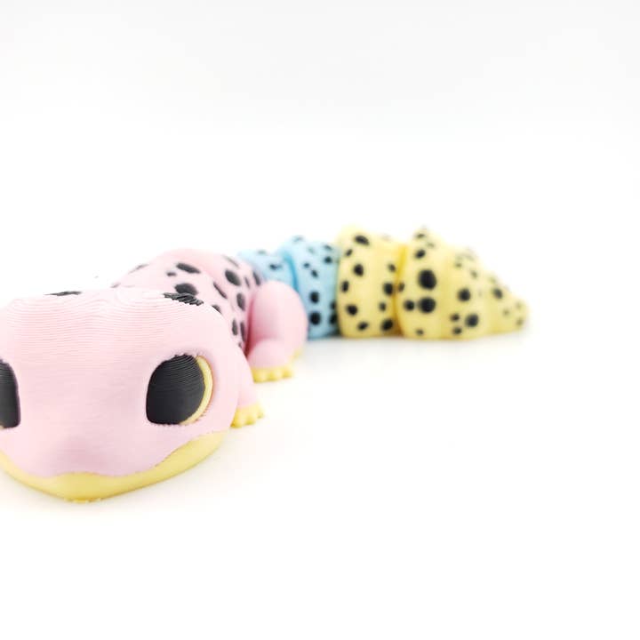 The Geek Galleria - Vendita all'ingrosso Statuette decorative - 1 Geco Leopardo Articolato Pastello - Decorazione Regalo - Creatura Fantasy Stampata in 3D - Venditore Autorizzato4