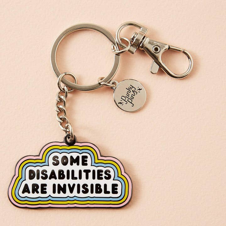 Some Disabilities Are Invisible Hard Enamel Keyring for wholesale by Punky Pins