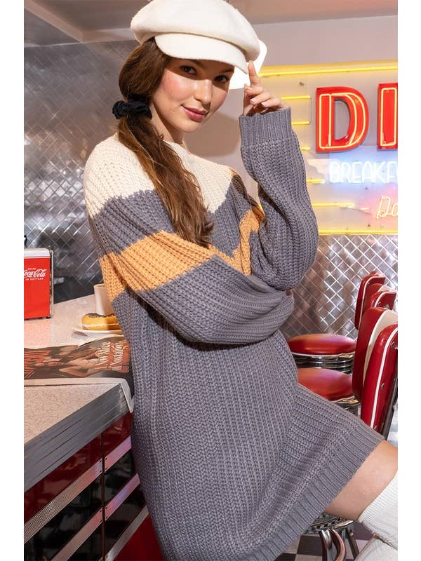 ILLA ILLA - Wholesale Dress - Women's - Chevron Knit Sweater Dress12