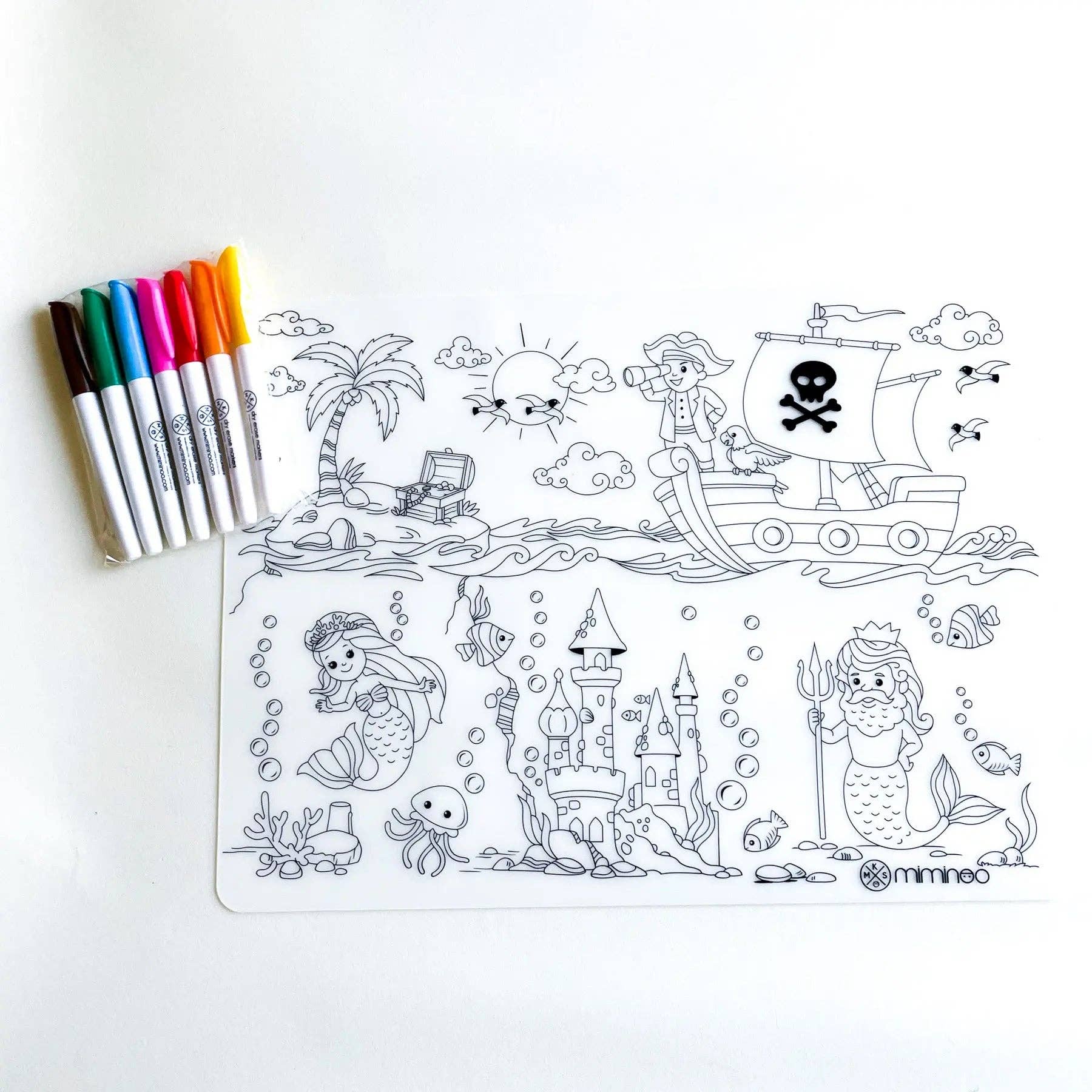 Miminoo - Vente Tapis de coloriage – enfant et bébé - Ensemble de tapis de coloriage réutilisables en silicone pour enfants - Atlantis9
