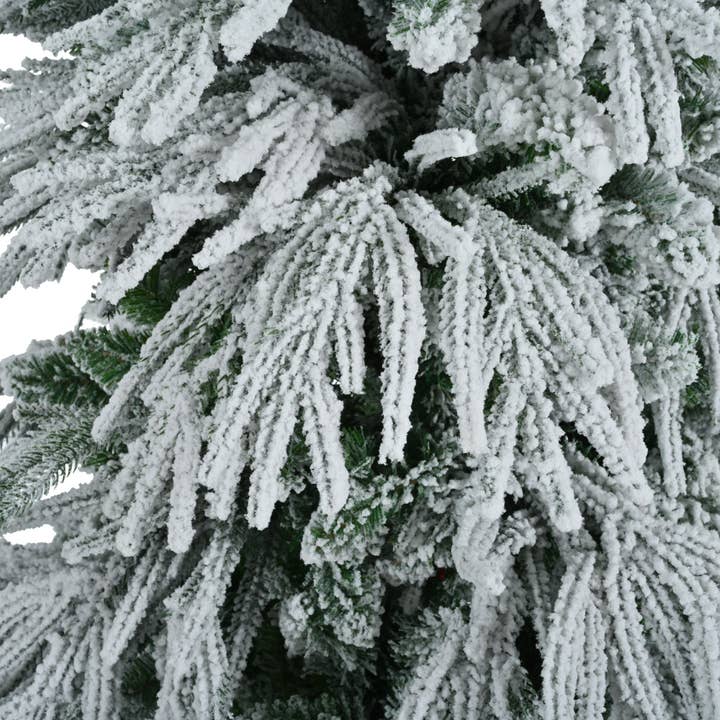 39F Inc. - Wholesale Artificial Christmas Tree - 7.5/6FT Pre-Lit Snow Flocked Christmas Tree (350 LED Lights)13