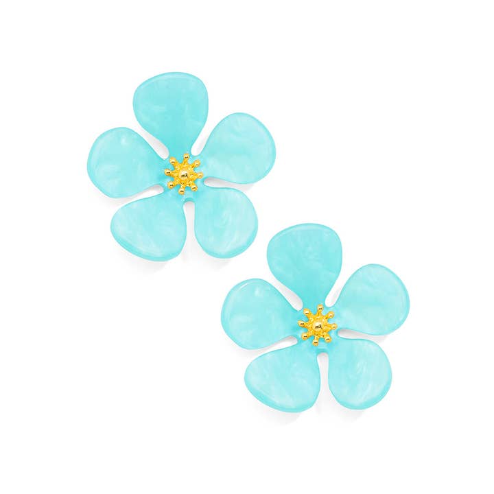 ZENZII Jewelry – Großhandel Ohrstecker – Glitzernder Blumenohrring aus Kunstharz7