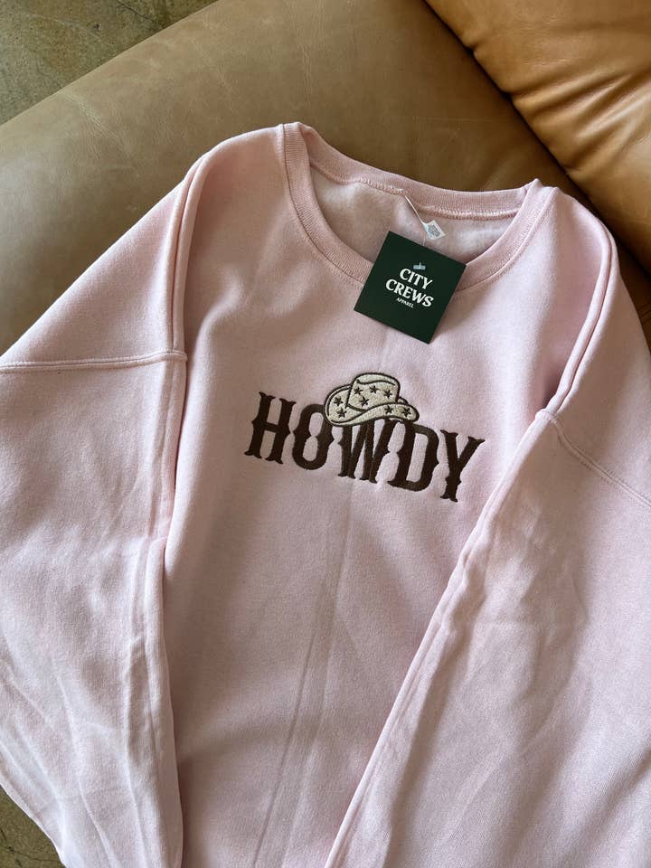 City Crews Apparel - Wholesale Sweatshirt - Women's - Howdy Embroidered Sweatshirt0