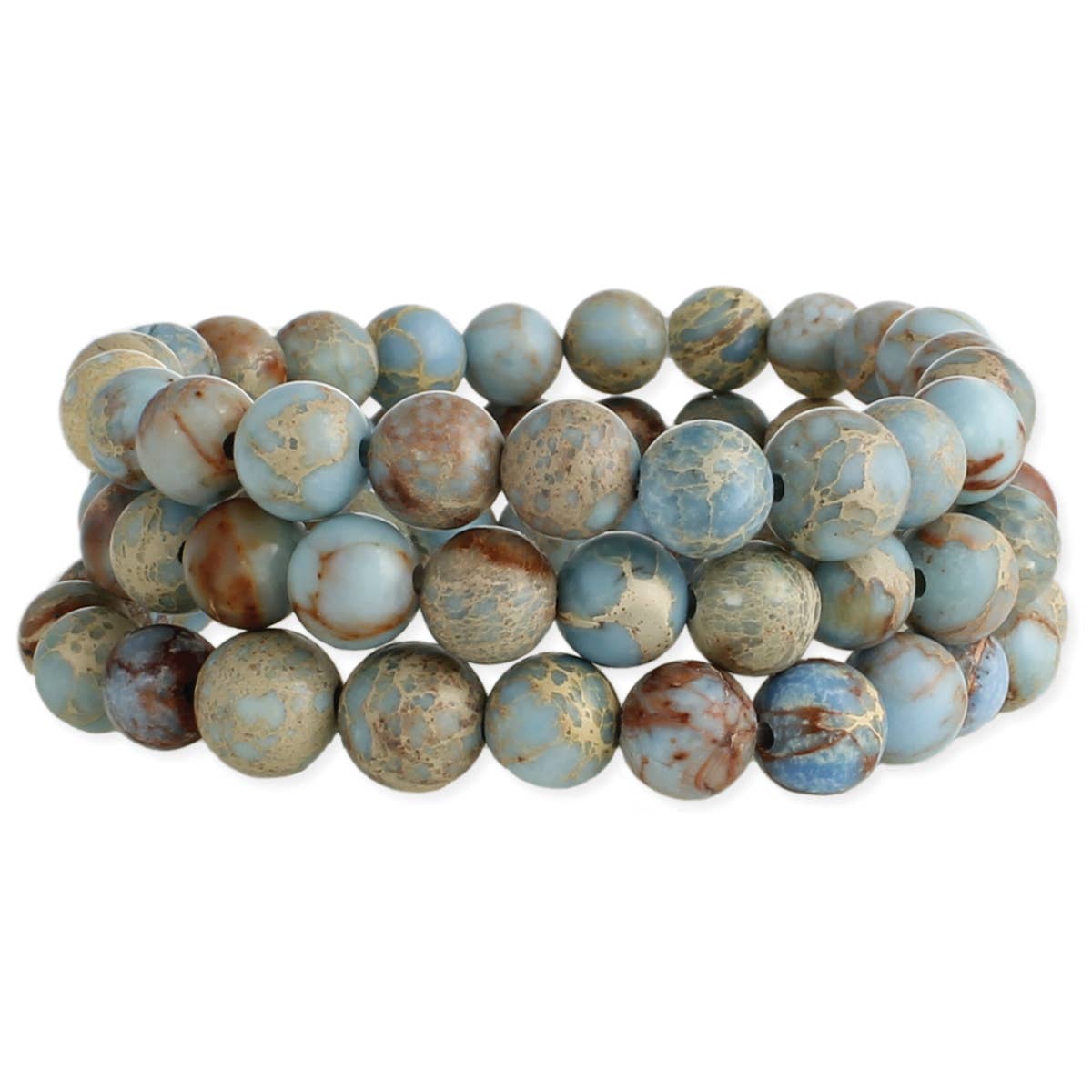 ZAD - Wholesale Beaded Bracelet - Blue Jasper Genuine Stone Stretch Bracelet Set1