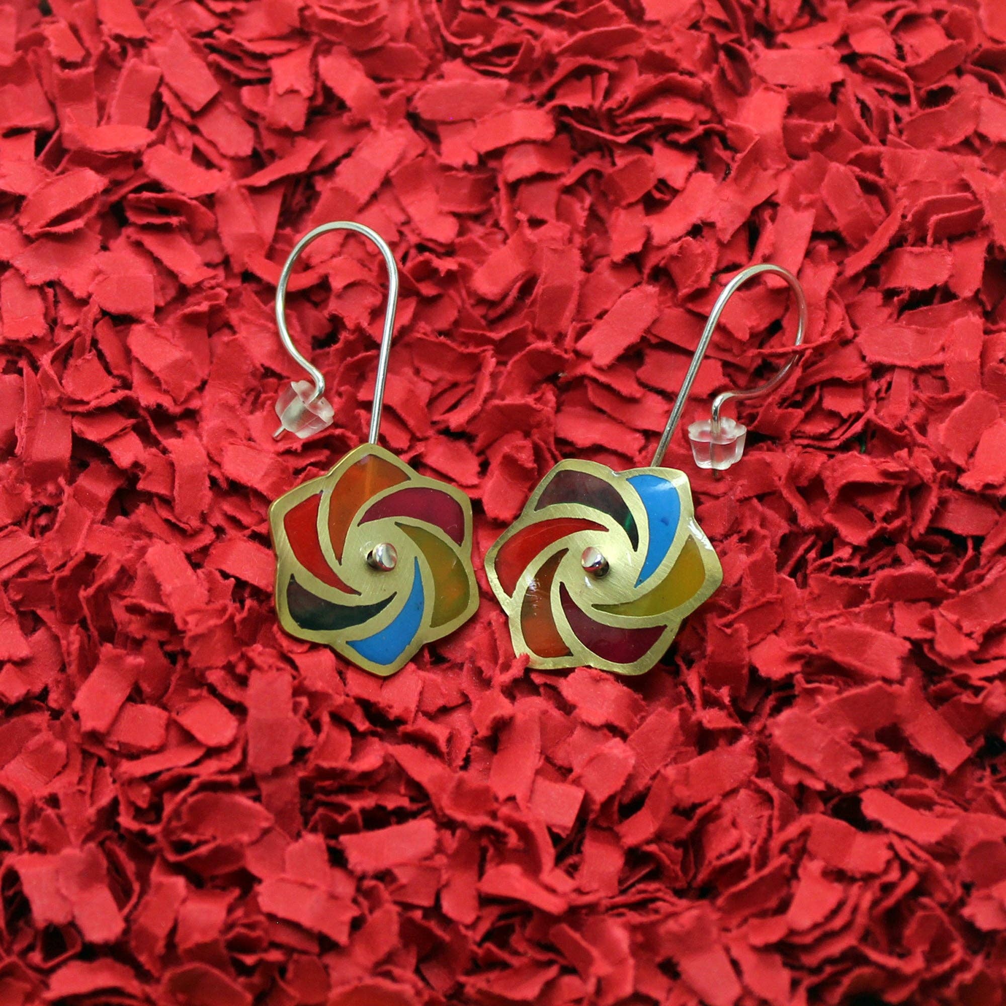Plataica - Wholesale Dangle Earrings - Multicolor Grinder Earrings in Brass and 925 Silver7