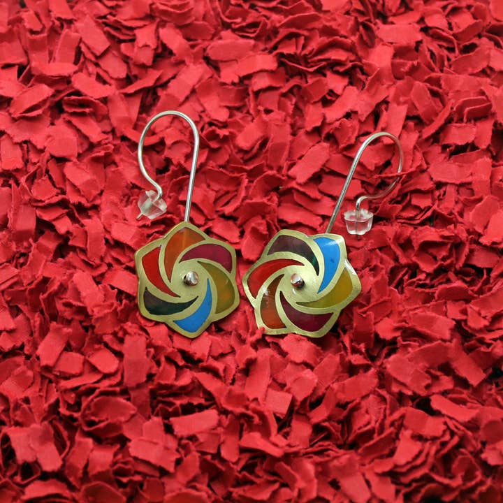 Plataica - Wholesale Dangle Earrings - Multicolor Grinder Earrings in Brass and 925 Silver7