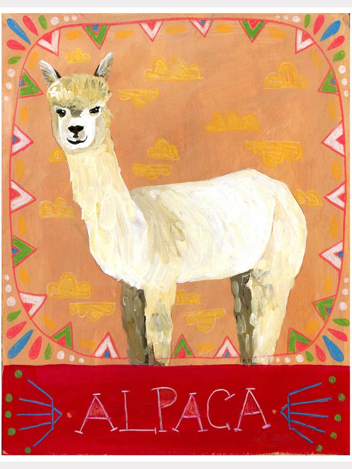 Totemprint met dieren - Alpaca voor wholesale door Jessica Swift