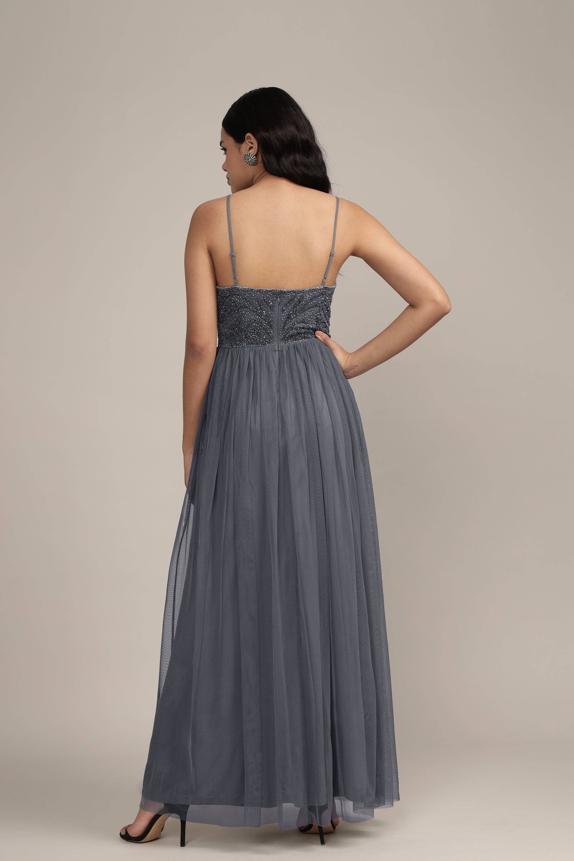 Seraphina Embellished Maxi Dress in Grey for wholesale on Faire3