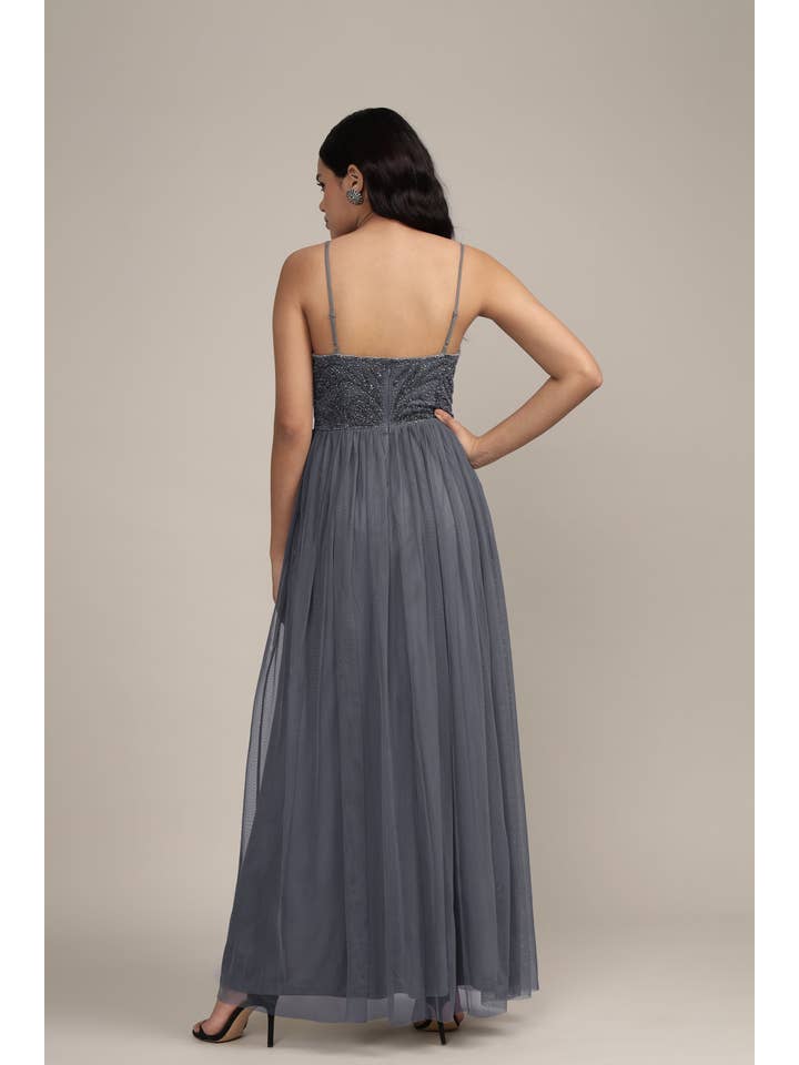 Seraphina Embellished Maxi Dress in Grey for wholesale on Faire3